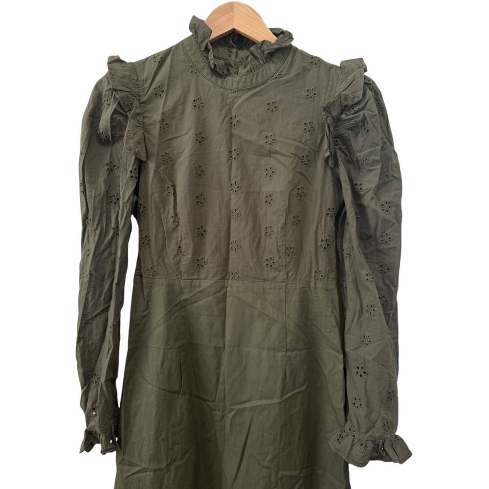 Tuckernuck HYACINTH HOUSE Regina Ruffle Midi Dress Olive Green Size S - Picture 6 of 14